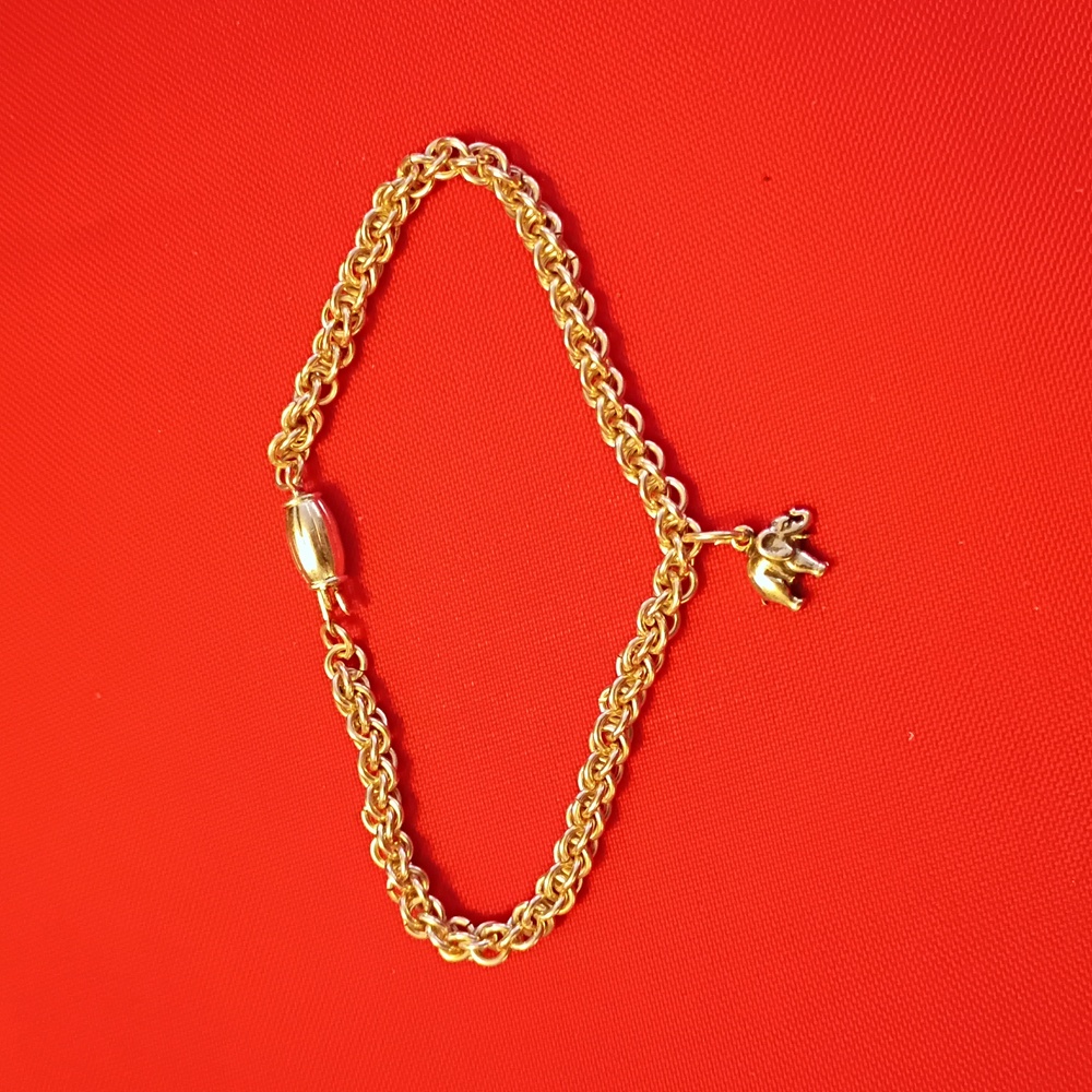 Sterling Silver Elephant charm bracelet